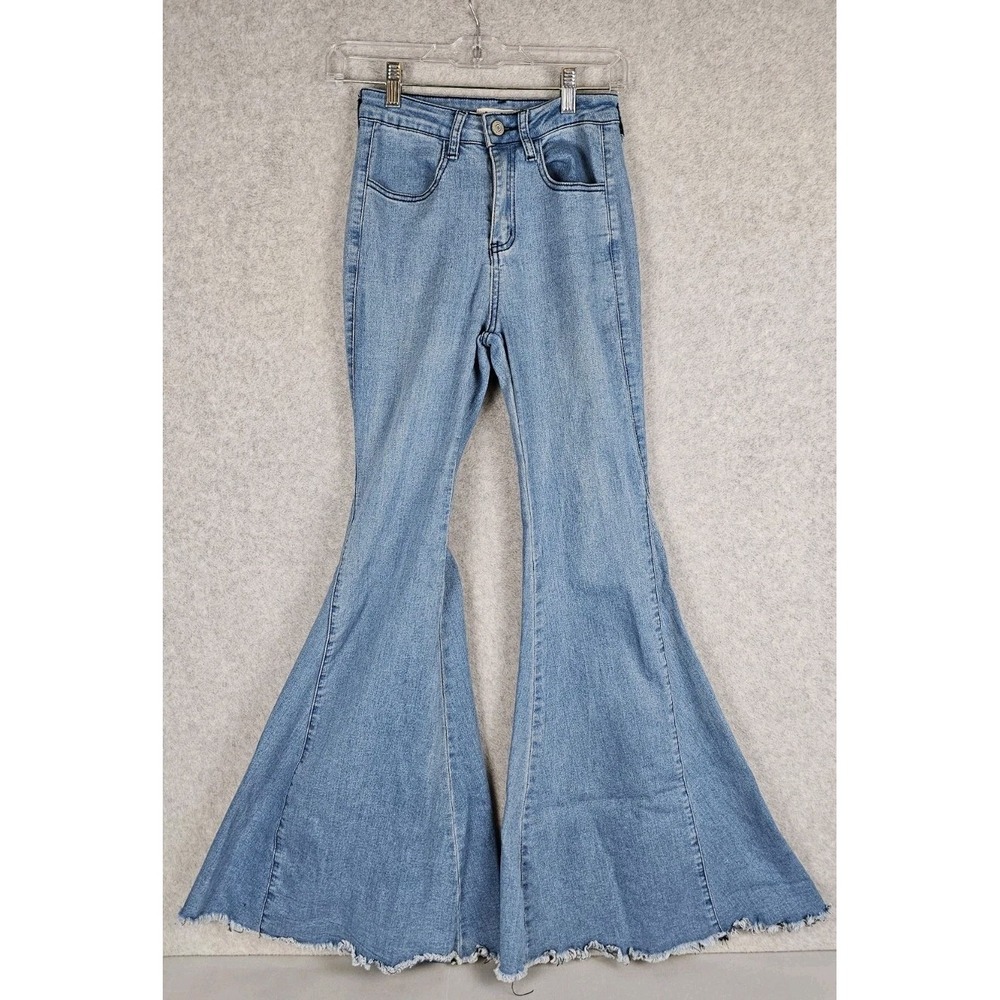 Three Bird Nest Women's Bellbottom Jeans Size XS Flared Raw Hem